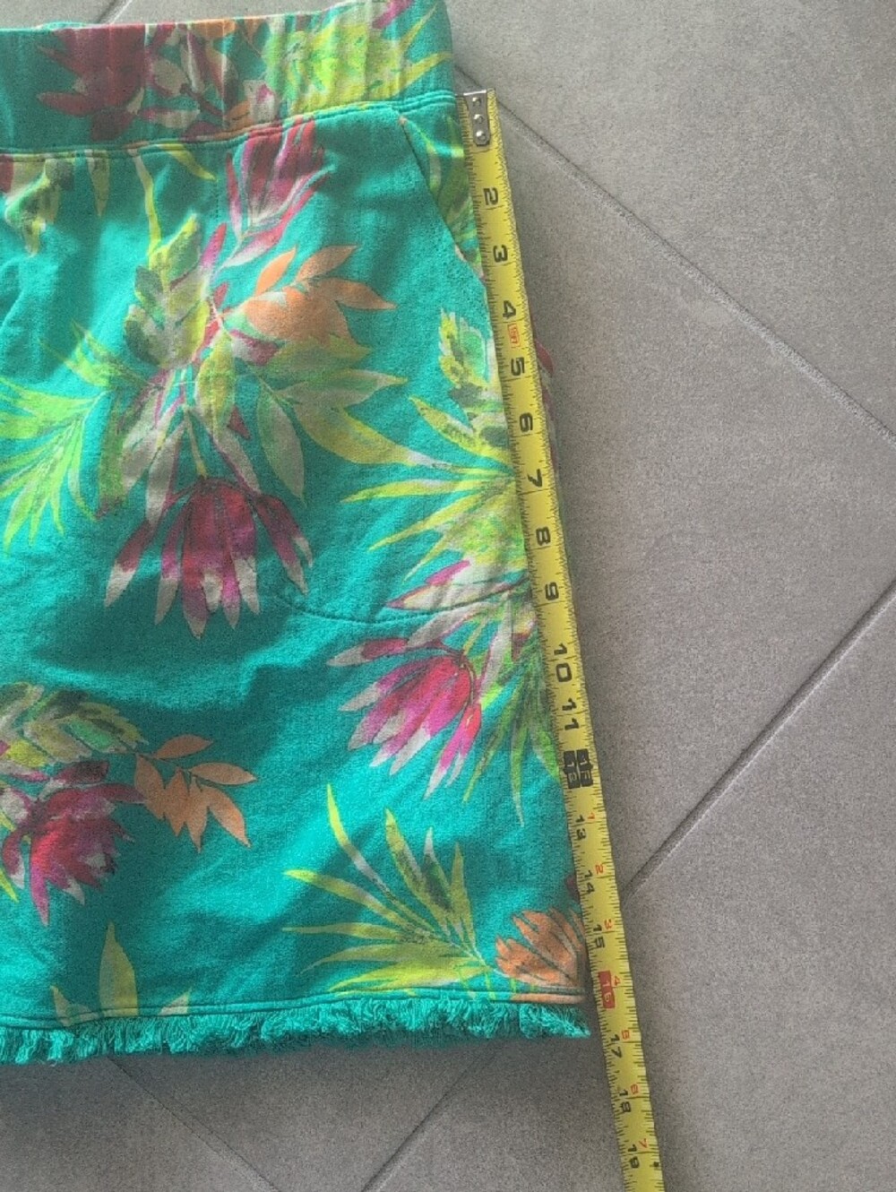 Belle by Kim Gravel Turquoise Floral Mini Skirt with Pink and Orange Accents - Picture 4 of 6